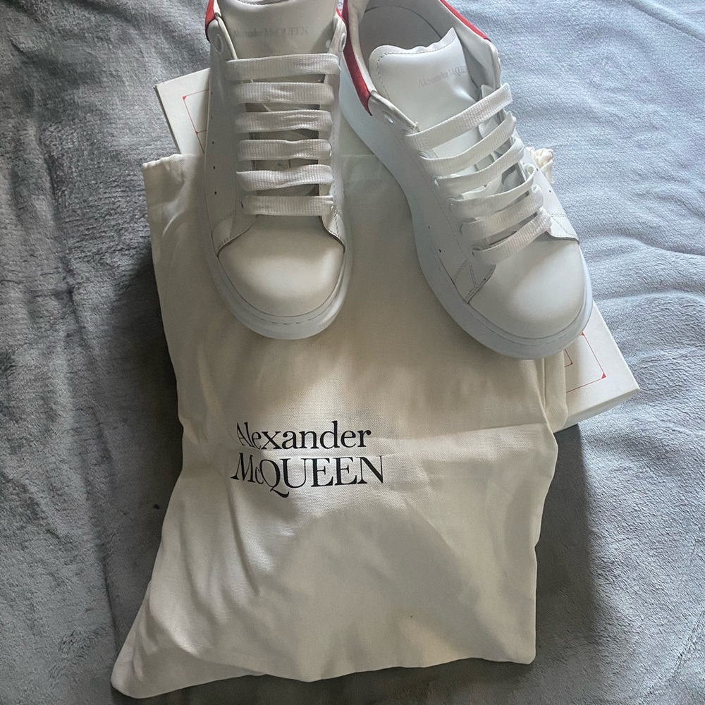 Alexander McQueen White and Red Sneakers